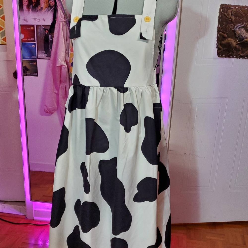 Black and White Midi Dress
